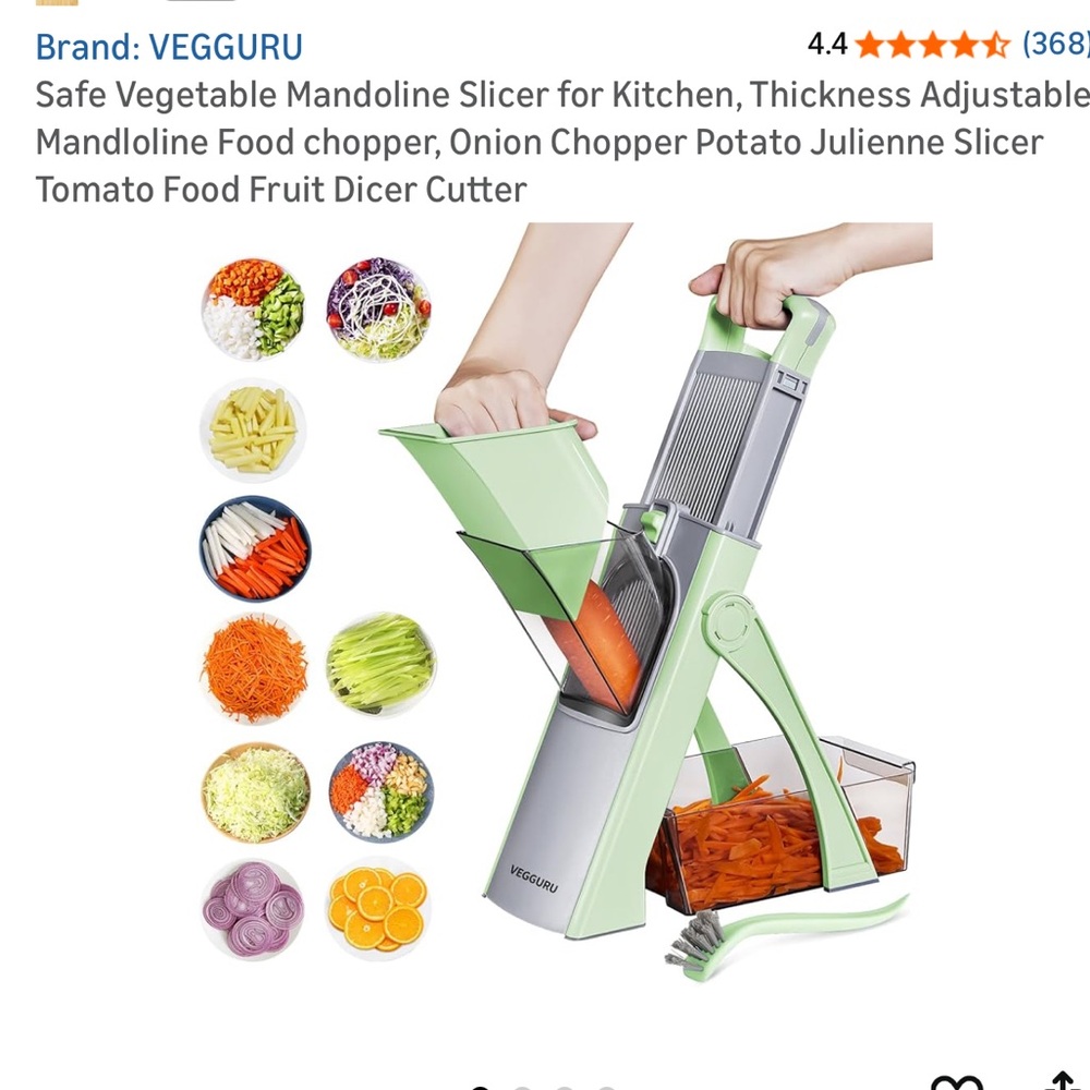 Light Green Adjustable Mandoline Slicer for Kitchen